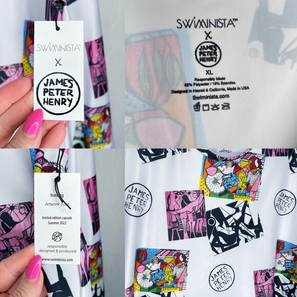 NWT Swiminista James Peter Henry Good Vibes Long Sleeve Rashguard Top Mens XL - Picture 9 of 9